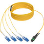 Tripp Lite series N390-05M-8LC-AP MTP/MPO to 8xLC Singlemode Breakout Patch Cable, Yellow, 5 m - 16.4 ft (5 m) Fiber Optic Network for (N390-05M-8LC-AP)