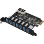 SIIG USB 3.0 7-Port Ext PCIe Host Adapter - PCI Express 2.0 x1 - Plug-in Card - 7 USB Port(s) - 7 USB 3.0 Port(s) (Fleet Network)