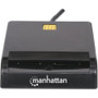 Manhattan 102049 USB-A Contact Smart Card Reader - 12 Mbps - Friction Type - External - Windows/Mac - 105cm Cable - Black - 3-Year Warranty