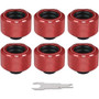 Thermaltake Pacific C-PRO G1/4 PETG Tube 16mm OD Compression - Red (6-Pack Fittings) - 0.63" - Red - Copper, Aluminum - 6 (Fleet Network)