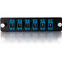 C2G Quiktron Q-Series 6-Strand, SC, Zirconia Insert, SM, Blue SC Adapter Panel - 6 Port(s) - 6 x Simplex - Blue, Black - Wall (31112)