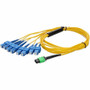 AddOn 10m MPO/APC to 4xSC Duplex (8xSC)/UPC Yellow OS2 OFNR (Riser-Rated) 8-Strand SMF Fiber Fanout Cable - 32.8 ft (10 m) Fiber Optic (Fleet Network)