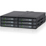 Icy Dock ToughArmor MB608SP-B Drive Enclosure for 5.25" - Serial ATA/600 Host Interface Internal - Black - 6 x HDD Supported - 6 x SSD (Fleet Network)