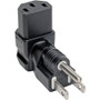 Tripp Lite series Down-Angled NEMA 5-15P to C13 Power Cord Adapter - 10A, 125V, Black - 1 x NEMA 5-15P Plug - 1 x IEC 60320 C13 - 125 (Fleet Network)