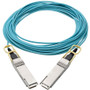 Tripp Lite series QSFP28 to QSFP28 Active Optical Cable - 100GbE, AOC, M/M, Aqua, 15 m (49.2 ft.) - 49 ft (14.94 m) Fiber Optic Cable (N28H-15M-AQ)
