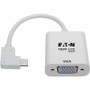 Right-Angle USB C To VGA Adapter Cable White 6 Inch Video For Smartphones And Displays Smartphone USB/VGA Series U444-06N-VGA-RA