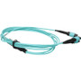 Aqua OFNR Riser Rated MPO-16 Fiber Patch Cable With First End Female Network Device AddOn Optic For Ft X ADD-16FMPO-2MPO7M5OM4