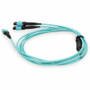 AddOn 2m MPO/UPC to 2xMPO/UPC Aqua OM4 OFNR (Riser-Rated) 16-Strand Fiber Fanout Cable - 6.6 ft (2 m) Fiber Optic Network Cable for - (ADD-16FMPO-2PO2M5OM4)