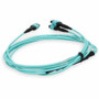 AddOn 2m MPO/UPC to 2xMPO/UPC Aqua OM4 OFNR (Riser-Rated) 16-Strand Fiber Fanout Cable - 6.6 ft (2 m) Fiber Optic Network Cable for - (ADD-16FMPO-2PO2M5OM4)