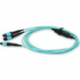 AddOn 3m MPO/UPC to 2xMPO/UPC Aqua OM4 OFNR (Riser-Rated) 16-Strand Fiber Fanout Cable - 9.8 ft (3 m) Fiber Optic Network Cable for - (Fleet Network)
