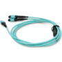 AddOn 4m MPO/UPC to 2xMPO/UPC Aqua OM4 OFNR (Riser-Rated) 16-Strand Fiber Fanout Cable - 13.1 ft (4 m) Fiber Optic Network Cable for - (ADD-16FMPO-2PO4M5OM4)