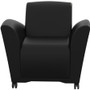 Safco Santa Cruz Mobile Lounge Chair - Black Seat Color - Leather Seat Material - Black Back Color - Leather Back Material - Base - - (Fleet Network)