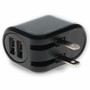 AddOn Wall Charger 2X USB-A 2.0 5V at 2.4A Single port or 5V at 1A Dual port 12W total, Black - 12 W - 5 V DC Output - 2.40 A - Black (Fleet Network)