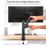 SIIG Height Adjustable Monitor Mounting Arm Black Supports 14 To 30 Inch Screens 17.6 Lb Load Capacity 75 X CE-MT3G11-S1