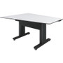 Middle Atlantic Forum Table Desk - Designer White Rectangle Top - Powder Coated, Black Base - 59" (1498.60 mm) Table Top Length x mm) (Fleet Network)