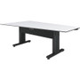 Middle Atlantic Forum Table Desk - Designer White Rectangle Top - Powder Coated, Black Base - 90" (2286 mm) Table Top Length x 53.8" - (Fleet Network)