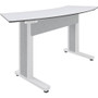 Middle Atlantic Forum Table Desk - Designer White Rectangle Top - Powder Coated, White Base - 87.3" (2218.44 mm) Table Top Width x mm) (Fleet Network)