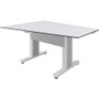 Middle Atlantic Forum Table Desk - Designer White Rectangle Top - Powder Coated, White Base - 87.3" (2218.44 mm) Table Top Width x mm) (Fleet Network)