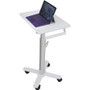 Ergotron StyleView S-Tablet Cart, SV10 - 13.61 kg Capacity - 4 Casters - 3" (76.20 mm) Caster Size - Metal, Steel - White, Aluminum (SV10-1800-0)