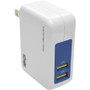 Tripp Lite 2-Port USB Wall/Travel Charger, 5V, 1.0/2.4A - 5 V DC/2.40 A Output (Fleet Network)