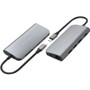 Hyper POWER 9-in-1 USB-C Hub - Memory Card Reader - microSD, SD - 60 W - USB Type C - 4K - 3840 x 2160 - 3 x USB Type-A Ports - USB - (HD30F-GRAY)