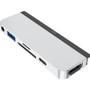 Hyper 6-in-1 USB-C Hub - Memory Card Reader - SD, microSD - 60 W - 4K - 3840 x 2160 - 1 x USB Type-A Ports - USB Type-A - 1 x USB - - (Fleet Network)