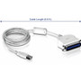 TRENDnet USB to Parallel 1284 Converter Cable, TU-P1284, USB 1.1/2.0/3.0, Windows 10/8.1/8/7, Mac OS X 10.6-10.9, 2 m (6.6 ft) Length, (TU-P1284)