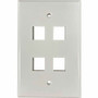 Tripp Lite series Safe-IT 4-Port Single-Gang Keystone Wall Plate, Antibacterial, Ivory Gloss, TAA - 4 x Total Number of Socket(s) - - (Fleet Network)
