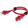AddOn Power Extension Cord - 120 V AC / 10 A, 230 V AC - Red - 6 ft (1.83 m) Cord Length - NEMA 5-15P / IEC 60320 C13 (Fleet Network)