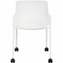Safco 4314WH Next Stackable Chairs with Casters - White Polypropylene Seat & Back - Pack of 4 - 275 lb Capacity