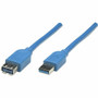 Manhattan USB-A to USB-A Extension Cable, 3m, Male to Female, 5 Gbps (USB 3.2 Gen1 aka USB 3.0), SuperSpeed USB, Blue, Lifetime - 10 - (Fleet Network)