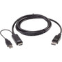 ATEN True 4K 1.8M HDMI to DisplayPort Cable - 5.9 ft (1.80 m) DisplayPort/HDMI/USB A/V Cable for Network Device, Notebook, Gaming PC, (Fleet Network)