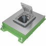 Wiremold RFBA 4-Gang Floor Box - On Grade - Floor Box - Gray, Green - Steel (Fleet Network)