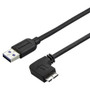StarTech.com 0.5m 20in Slim Micro USB 3.0 Cable - M/M - USB 3.0 A to Right-Angle Micro USB - USB 3.1 Gen 1 (5 Gbps) - 1.6 ft USB Data (USB3AU50CMRS) USB3AU50CMRS Data Transfer Cable physical StarTech.com Fleet Network Canada