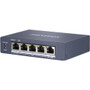 Hikvision DS-3E0505HP-E 5-Port Gigabit Unmanaged Hi-PoE Switch - 5 Ports - 2 Layer Supported - 60 W PoE Budget - Twisted Pair - PoE (Fleet Network)