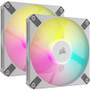 Corsair iCUE AF120 RGB SLIM 120mm PWM Fluid Dynamic Bearing Fan - White Twin Pack - 2 Pack - 2 x Fan(s) - 56.30 CFM (95.65m³/h) - 1200 (Fleet Network)