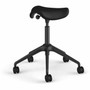 Humanscale Freedom Active Pony Stool Configurator - Onyx Seat Color - Leather, Foam Seat Material - Graphite Frame Color - 5-star Base (Fleet Network)