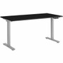 Humanscale eFloat Go 2.0 - Black Laminate Rectangle Top - Silver 2-stage Leg Base - 2 Legs - 220 lb (99.79 kg) Capacity - Height - 58" (Fleet Network)
