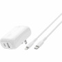 Belkin BoostCharge Dual Wall Charger 42W - 42 W - 3 ft (0.91 m) Cable - 120 V AC, 230 V AC Input - 5 V DC, 9 V DC, 15 V DC, 20 V DC - (Fleet Network)