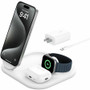 Belkin BoostCharge 3-in-1 Magnetic Foldable Wireless Charger with Qi2 15W - For Qi2-enabled Device, iPhone, Smartwatch, AirPod - Input (WIZ029ttWH)