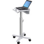 Ergotron StyleView Laptop Cart, SV10 - 14.51 kg Capacity - 4 Casters - 2.95" (75 mm) Caster Size - Metal, Steel - White, Aluminum - 1 (Fleet Network)