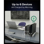 Plugable PS-6CC 100W Charging Station - 6-Port USB-C Fast Charging Hub with Universal Adapter