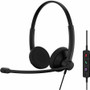 EPOS 1001421 IMPACT 100 MS Stereo USB-C+A Wired Headset - Microsoft Teams Certified - Noise-Cancelling Mic - 76g Lightweight