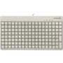 CHERRY G86-63400 POS Keyboard - 142 Keys - QWERTY Layout - 142 Relegendable Keys - Magnetic Stripe Reader - USB - Light Gray (Fleet Network)