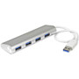 StarTech.com 4 Port Portable USB 3.0 Hub with Built-in Cable - Aluminum and Compact USB Hub - USB - External - 4 USB Port(s) - 4 USB (Fleet Network)