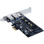 SIIG USB 3.0 Type-C And A 3 Port PCIe Card With M.2 SATA SSD Adapter Expansion Solution Type-A LB-US0414-S1