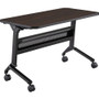 Safco Flip-N-Go Rectangular Training Table - Mocha Rectangle Top - Black Base - 150 lb (68.04 kg) Capacity - 48" (1219.20 mm) Table x (Fleet Network)