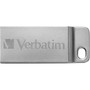 Verbatim 16GB Metal Executive USB Flash Drive - Silver - 16 GB - USB 2.0 - Silver - Lifetime Warranty - TAA Compliant (98748)