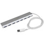 StarTech.com 7 Port Compact USB 3.0 Hub with Built-in Cable - Aluminum USB Hub - Silver - USB - External - 7 USB Port(s) - 7 USB 3.0 (Fleet Network)