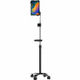CTA Digital Compact Mobile Gooseneck Floor Stand with Handle for 7-13 Inch Tablets - Up to 13" Screen Support - Floor - Metal - Black (Fleet Network)